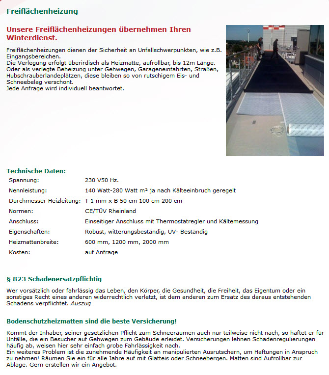 Bodenschutzheizmatten Bodenschutzheizmatten